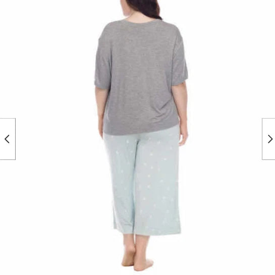 HONEYDEW WOMEN'S CHILLED STAR 3 PC PAJAMA SET (GRAY MINT X-LARGE)NWT