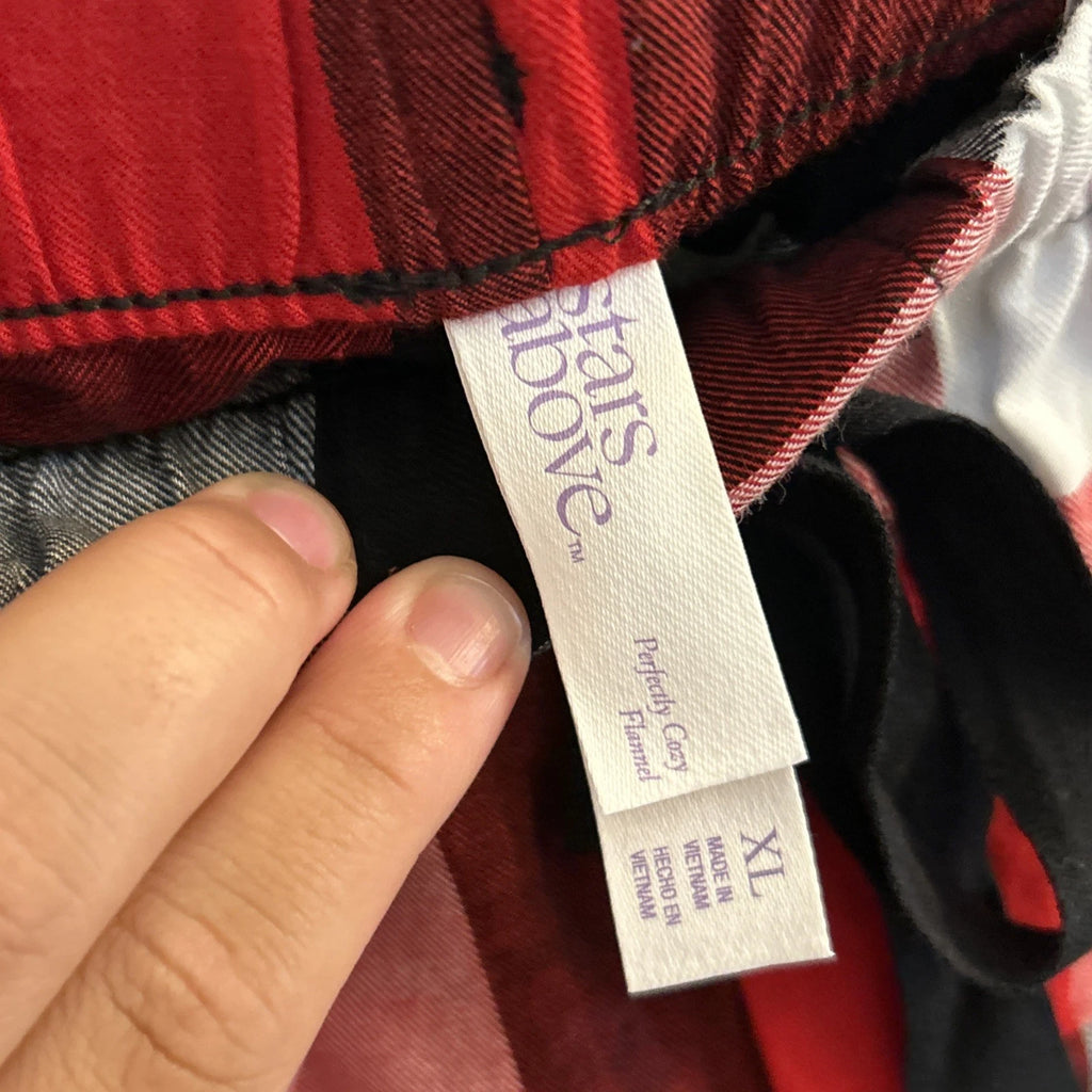 NWT Stars Above Women’s Plaid Flannel Pajama Lounge Shorts Size XL Red Multi