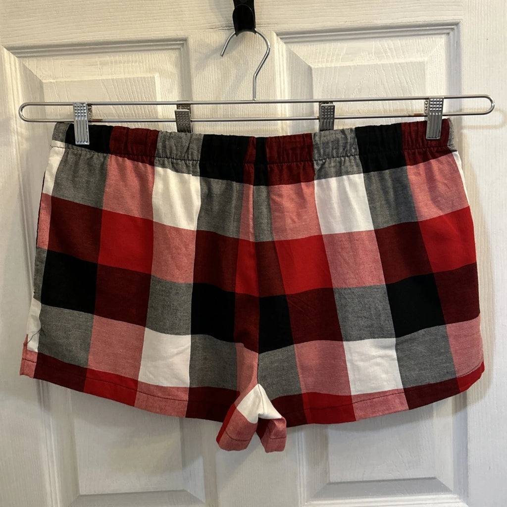 NWT Stars Above Women’s Plaid Flannel Pajama Lounge Shorts Size XL Red Multi