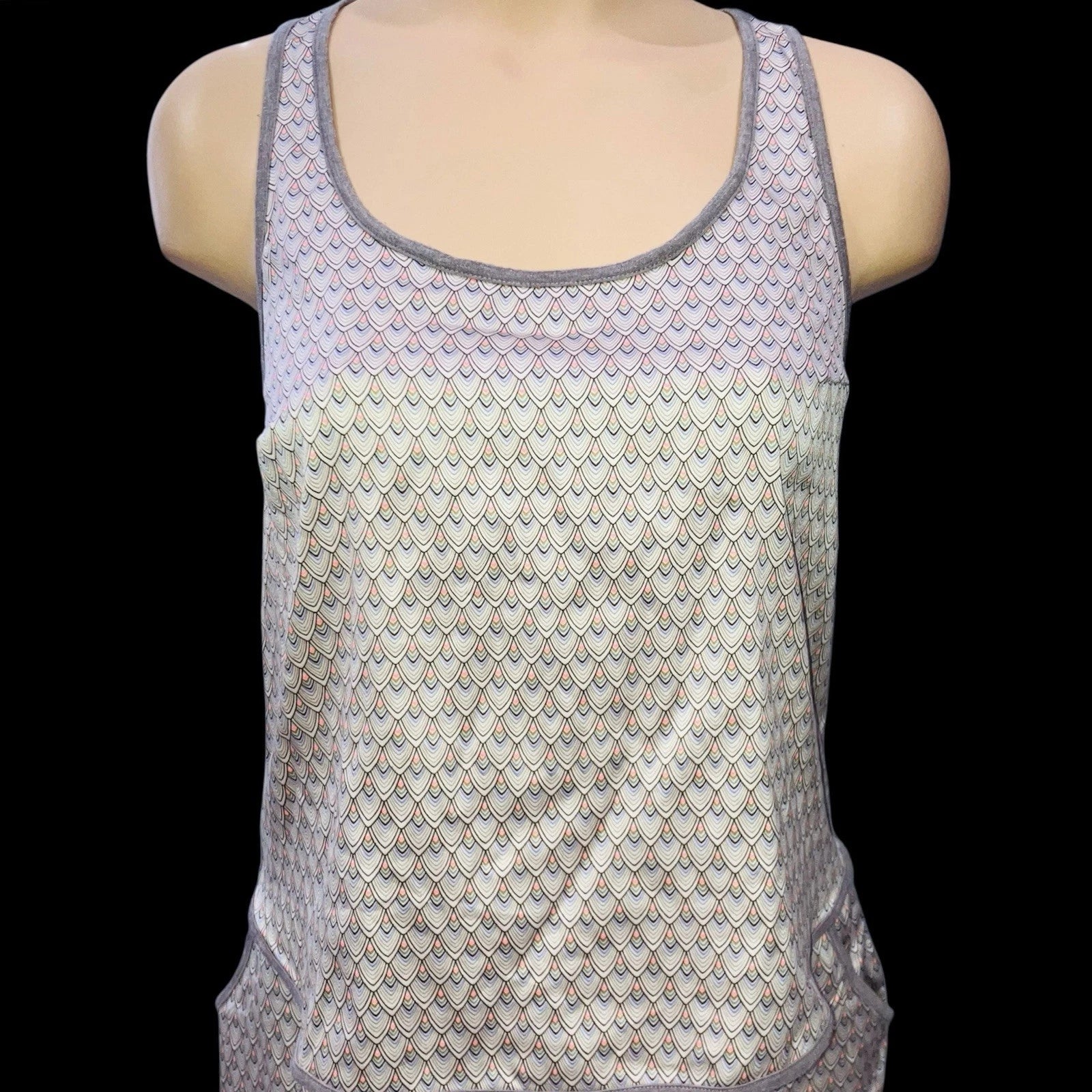 Victoria's Secret Cami Pajama Set Brown Geo Satin Modal Shorts Tank Top Sz S