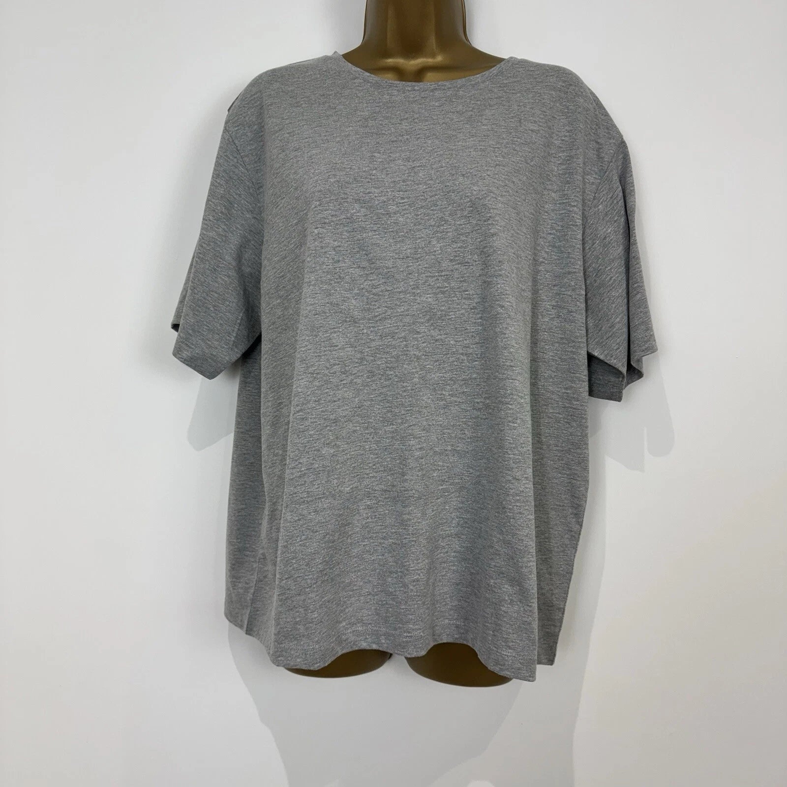 Asos Pyjamas Set Grey Marl Cotton Mix Jersey T Shirt Straight Leg Size 10