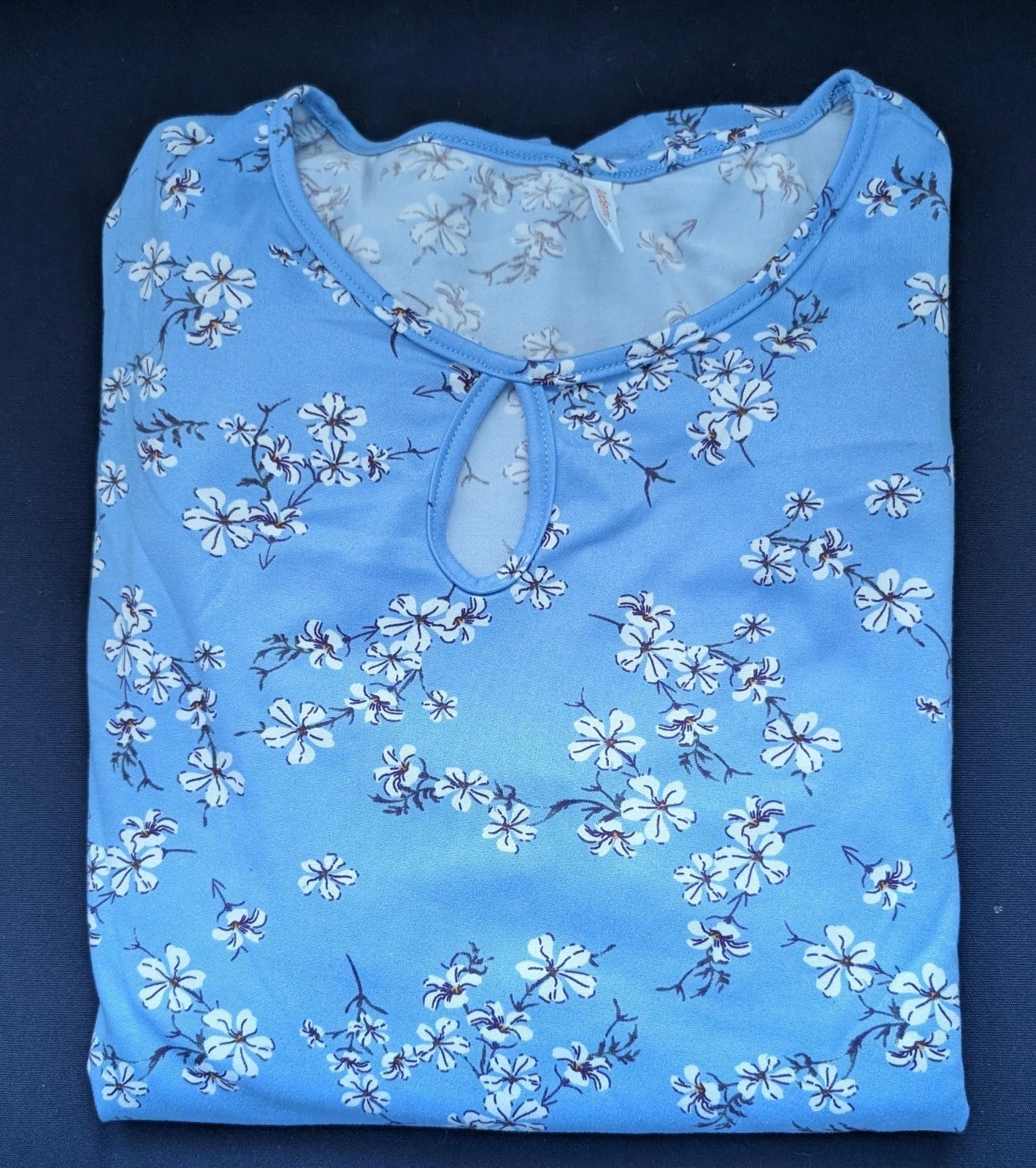Women's Aedemo Two Piece Light Blue Floral Pajama Set with Pockets