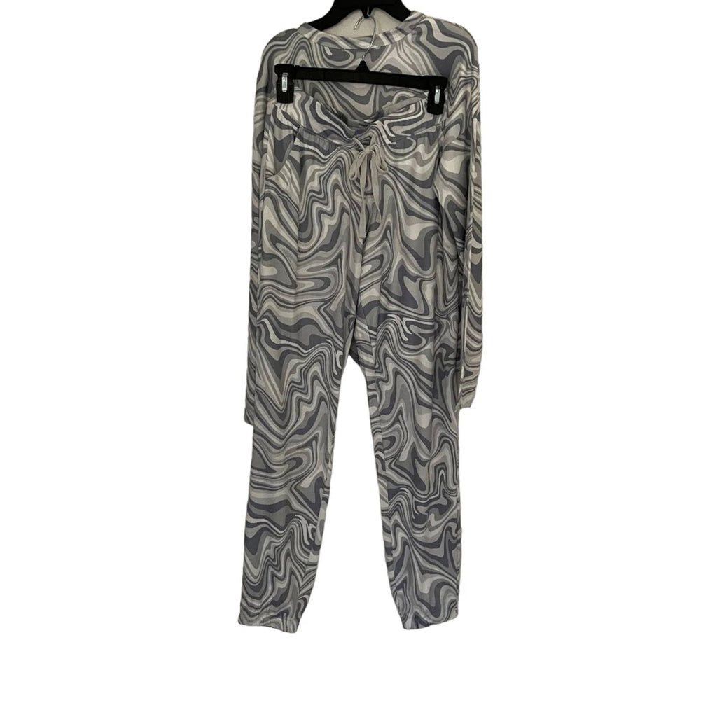 Aqua Women's Gray Happy Waves Pajama Set Size XS