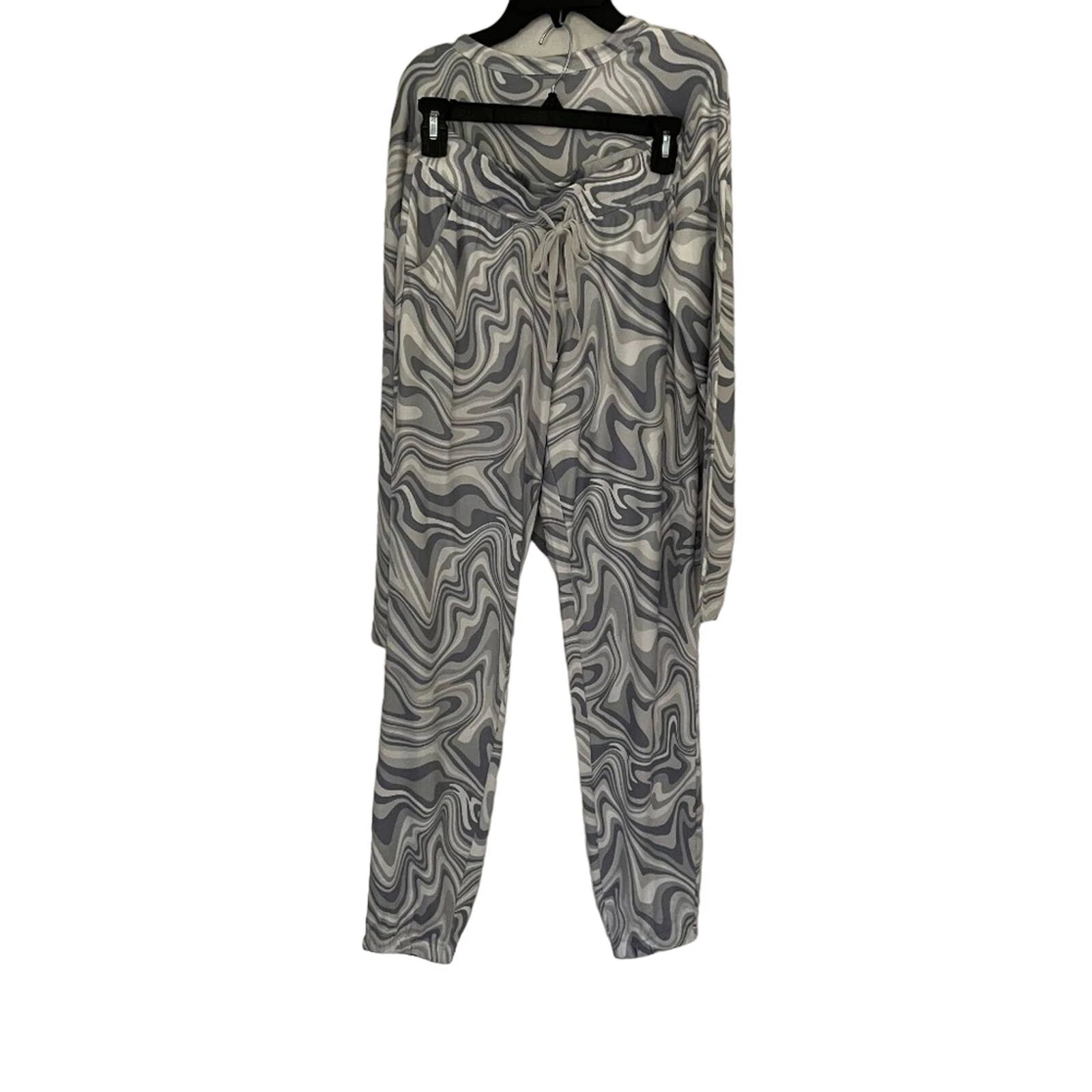 Aqua Women's Gray Happy Waves Pajama Set Size XS