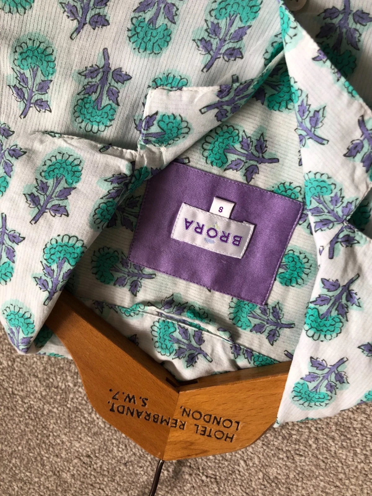 Brora Pyjamas Set Size 8 Button Up Pockets 100% Organic Cotton Quality Excellent