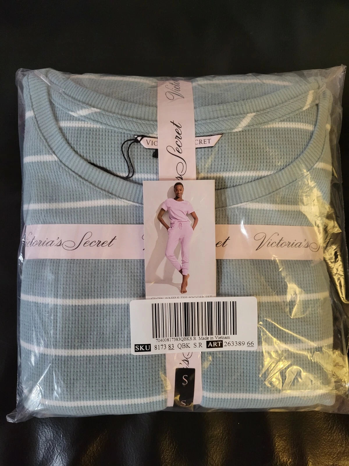 Victoria Secret Glow Waffle Tee and Jogger Set size S