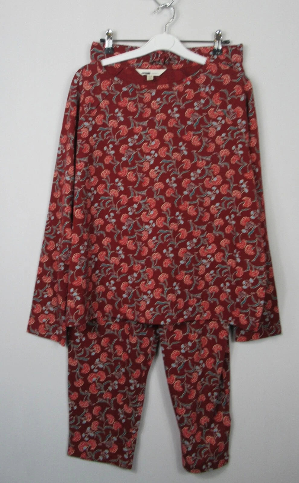 Seasalt Cornwall Setting Sun Jersey Pyjamas Smudged Carnation Jam/Red  8 - 18