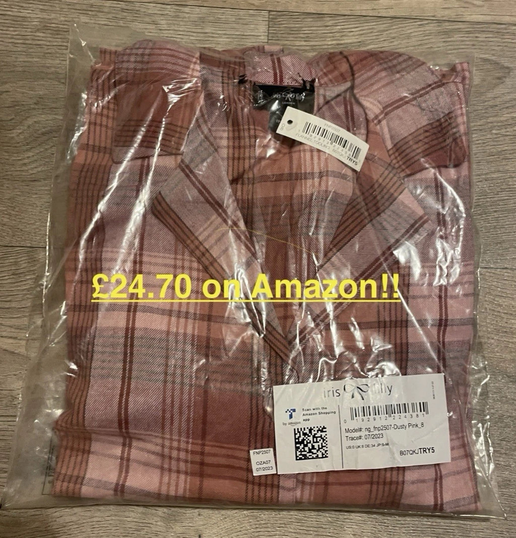 Iris & Lilly Women's Long Sleeve Flannel Pyjama Set Size XS