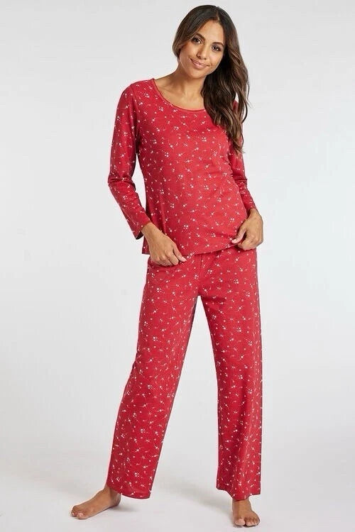 Bon Marche Red All Over Star Print  Pyjama Set Long Sleeve 20/22 BNWT Rrp £16
