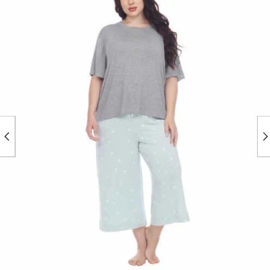 HONEYDEW WOMEN'S CHILLED STAR 3 PC PAJAMA SET (GRAY MINT X-LARGE)NWT