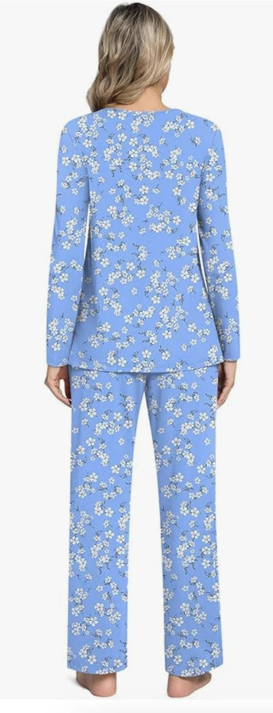 PRETTY Women's Pajamas, Long Sleeve Top, Pants with Pockets, 2X, Excellent! NWOT