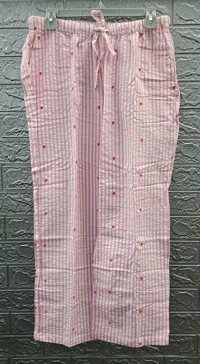 NEW STARFIT Long Pajama Set - White Pink Size Medium