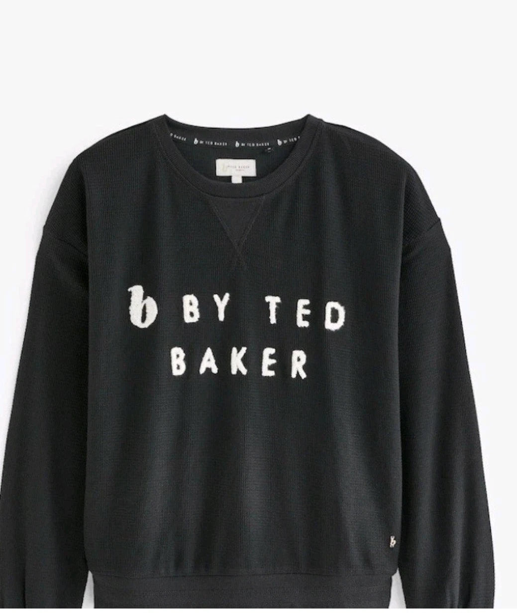 Ted Baker Size 10 Womens Black Waffle Pyjamas Joggers Loungewear Set BNWT