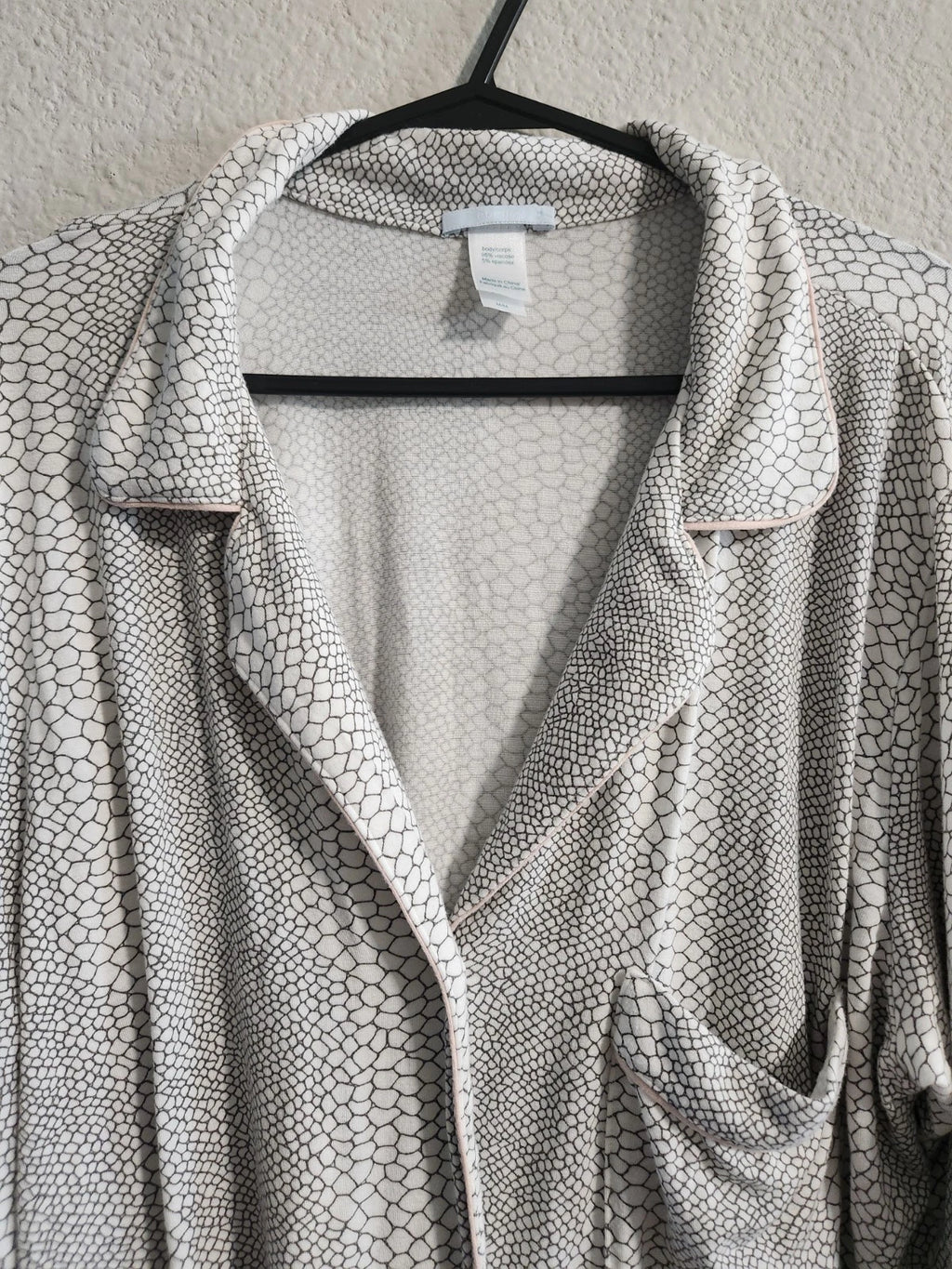 Eberjey Gisele Long-sleeve Printed Pajama set white/grey size medium