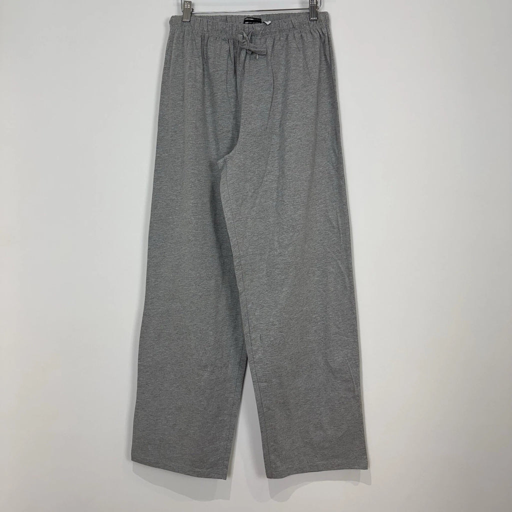Asos Pyjamas Set Grey Marl Cotton Mix Jersey T Shirt Straight Leg Size 10