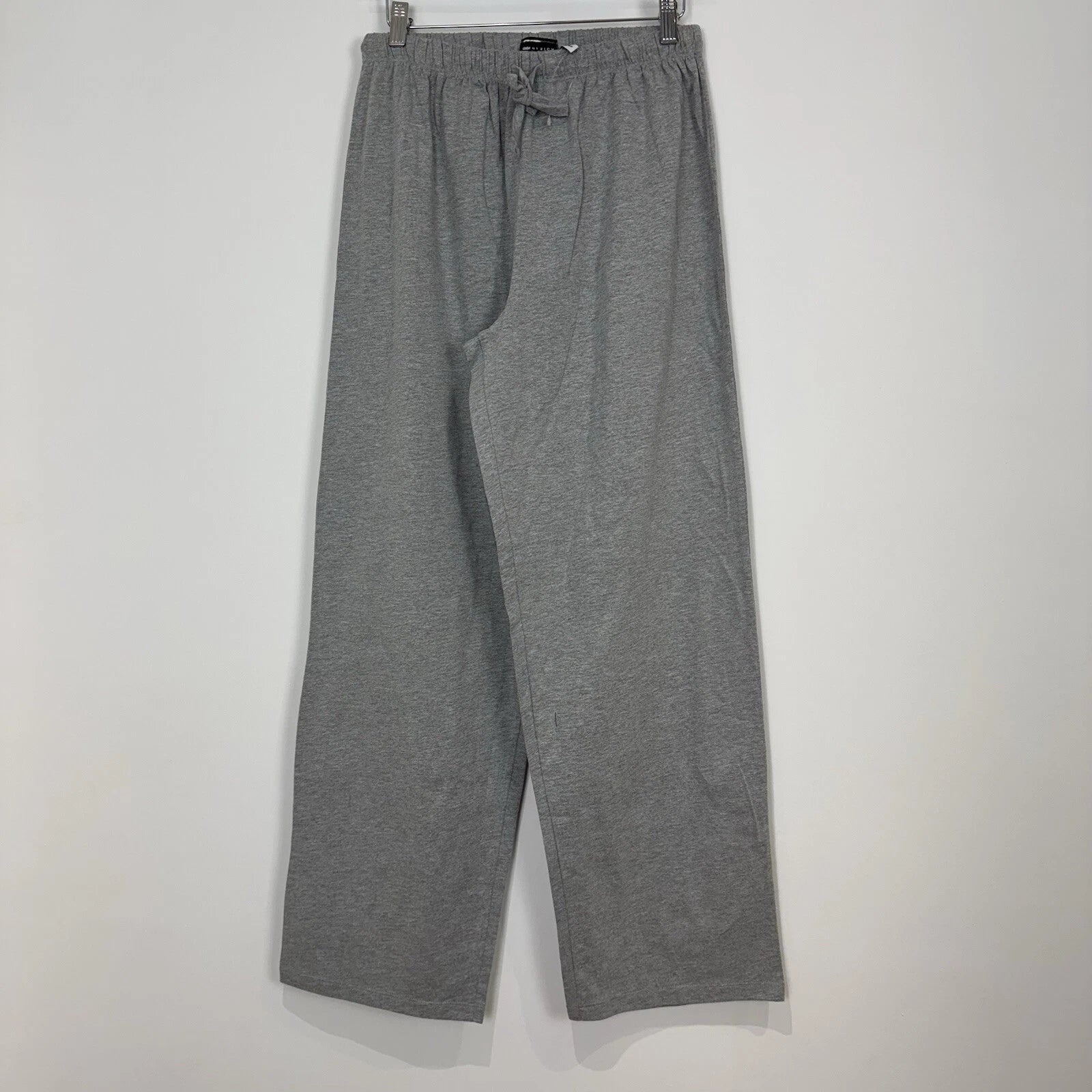 Asos Pyjamas Set Grey Marl Cotton Mix Jersey T Shirt Straight Leg Size 10