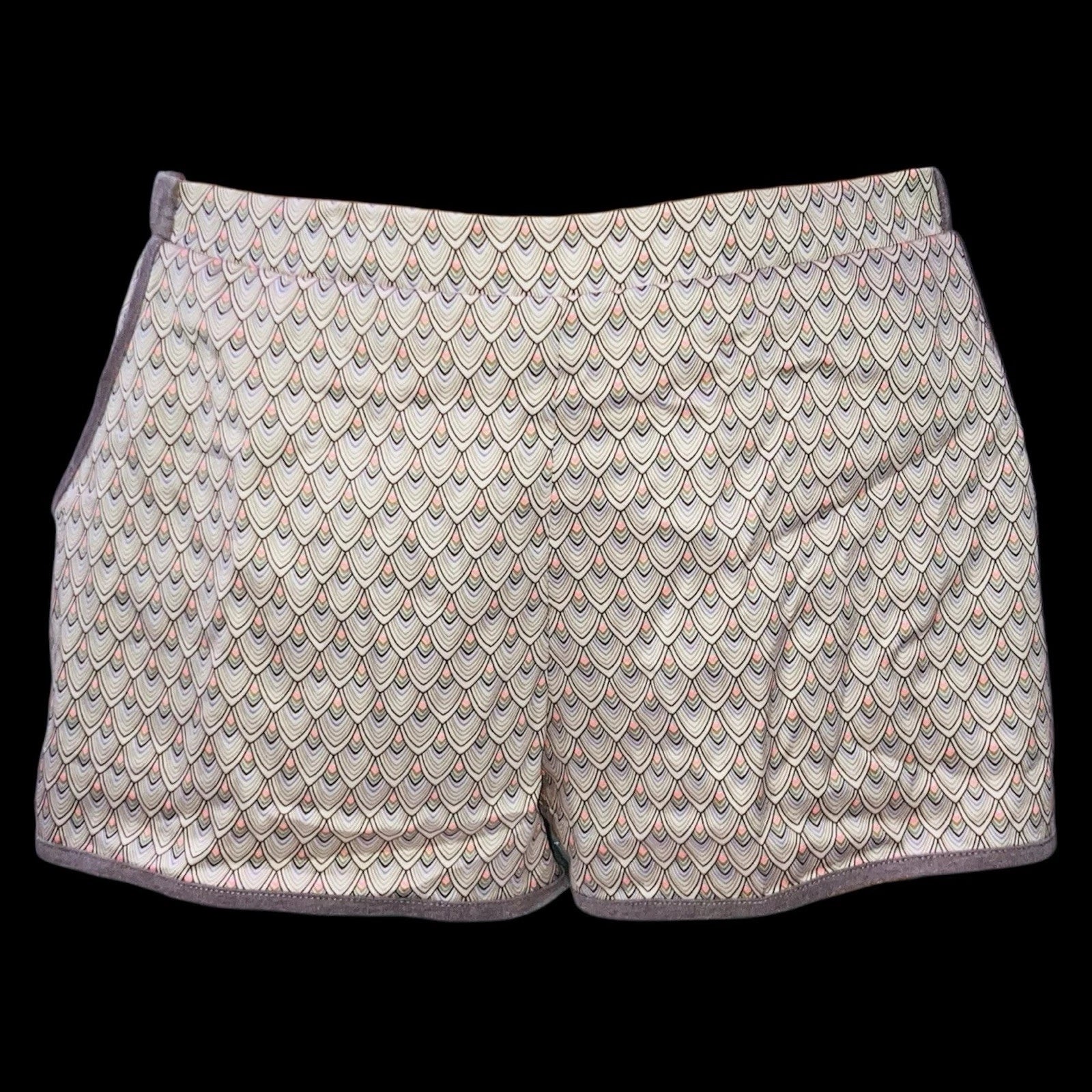 Victoria's Secret Cami Pajama Set Brown Geo Satin Modal Shorts Tank Top Sz S