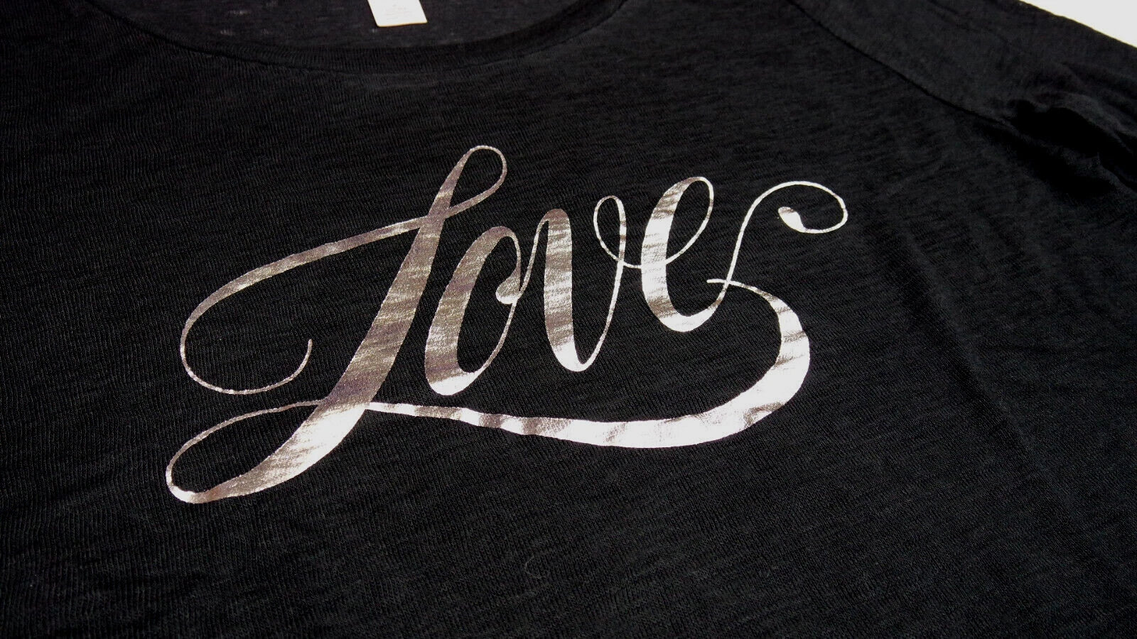 VICTORIA'S SECRET BLACK LOVE LONG SLEEVE & PINK STRIPED PANT PJ SET S Short