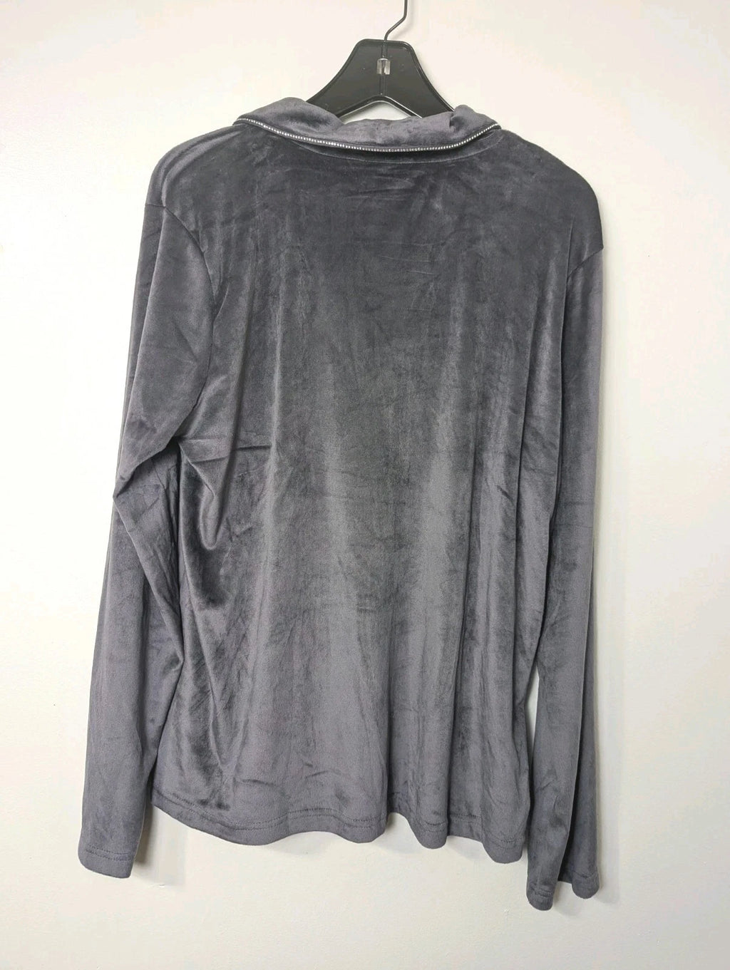 Nicole Miller 2 PC Pajama Set  XL Top Bottom Velvety Soft Sparkle Gray Stretch