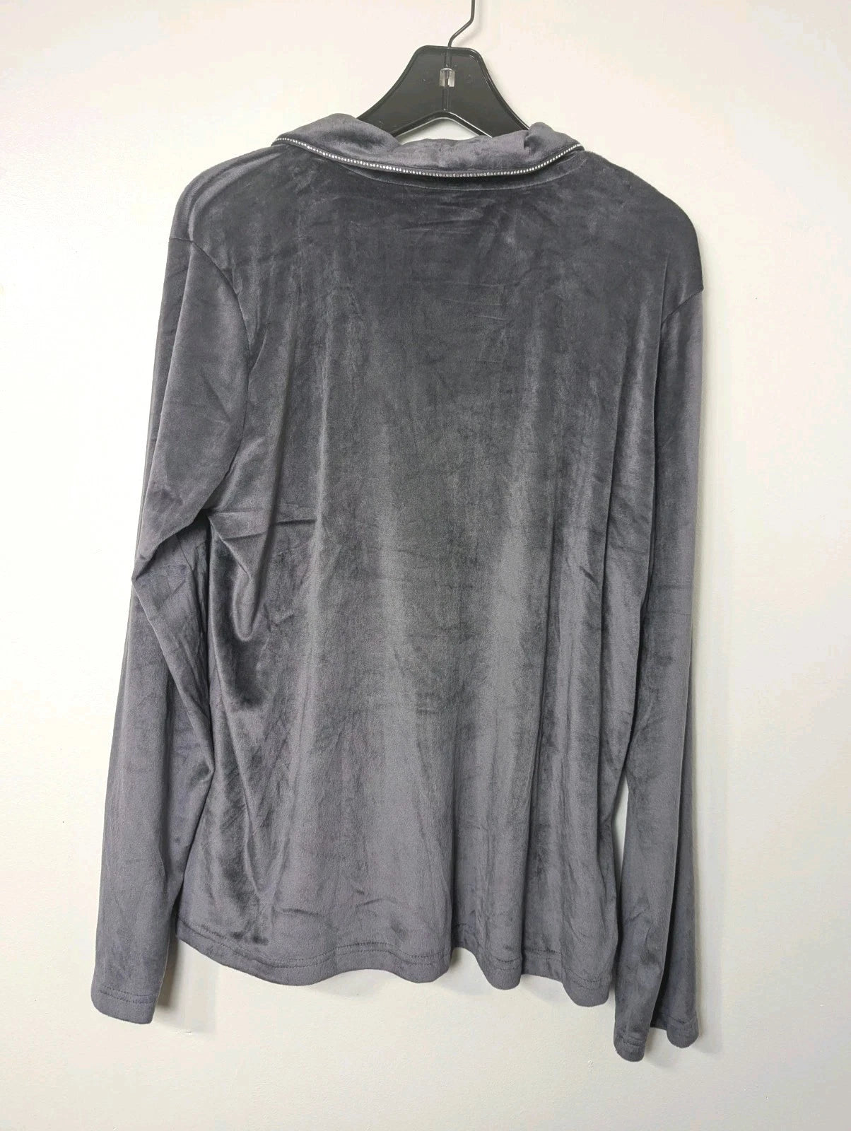 Nicole Miller 2 PC Pajama Set  XL Top Bottom Velvety Soft Sparkle Gray Stretch