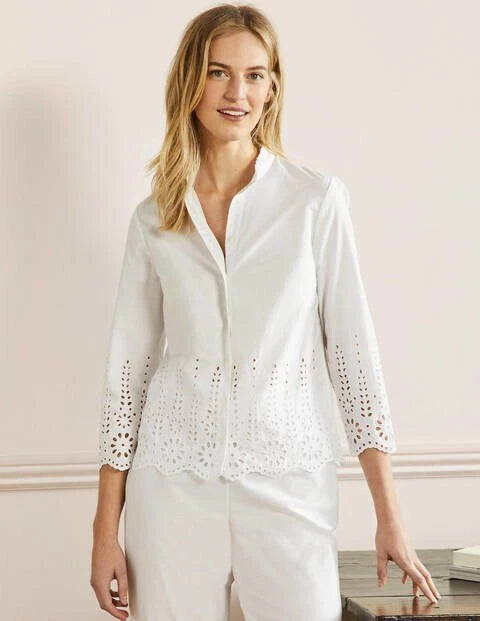 BODEN LADIES Broderie COTTON Pyjama Set WHITE SIZE UK 14 N0003 BRAND NEW  T2,30