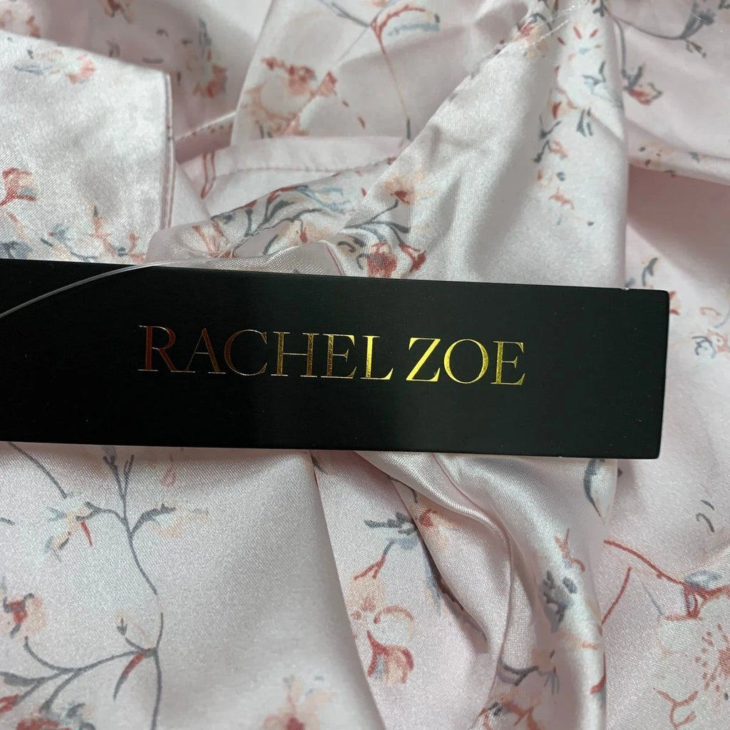 RACHEL ZOE Satin Lounge Sleepwear Two Piece Set Women's Size M Pink