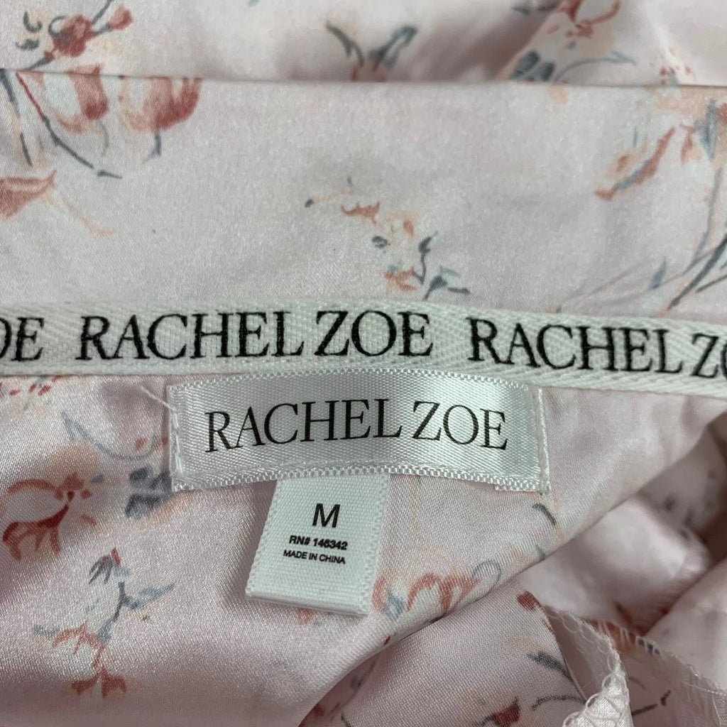 RACHEL ZOE Satin Lounge Sleepwear Two Piece Set Women's Size M Pink