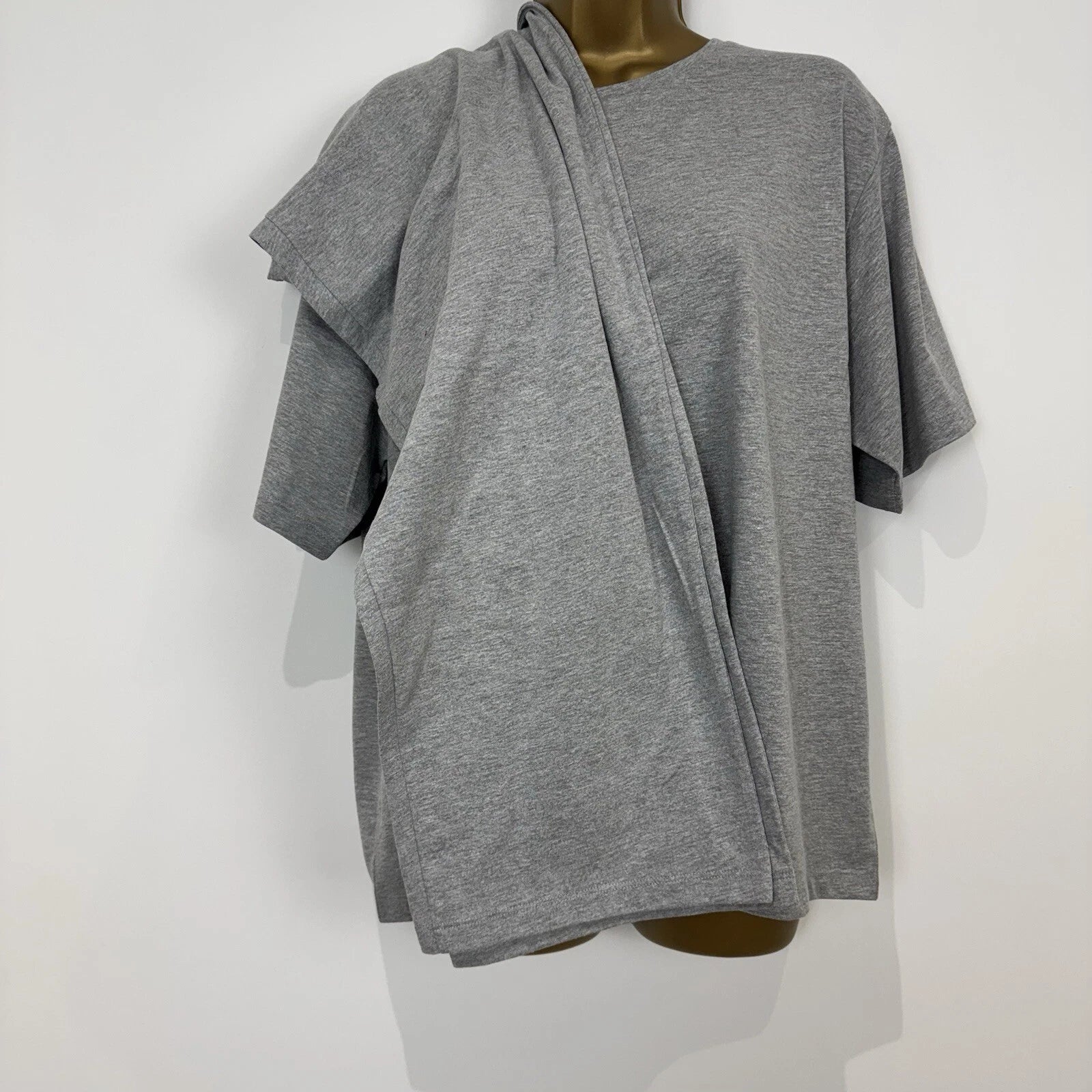 Asos Pyjamas Set Grey Marl Cotton Mix Jersey T Shirt Straight Leg Size 10