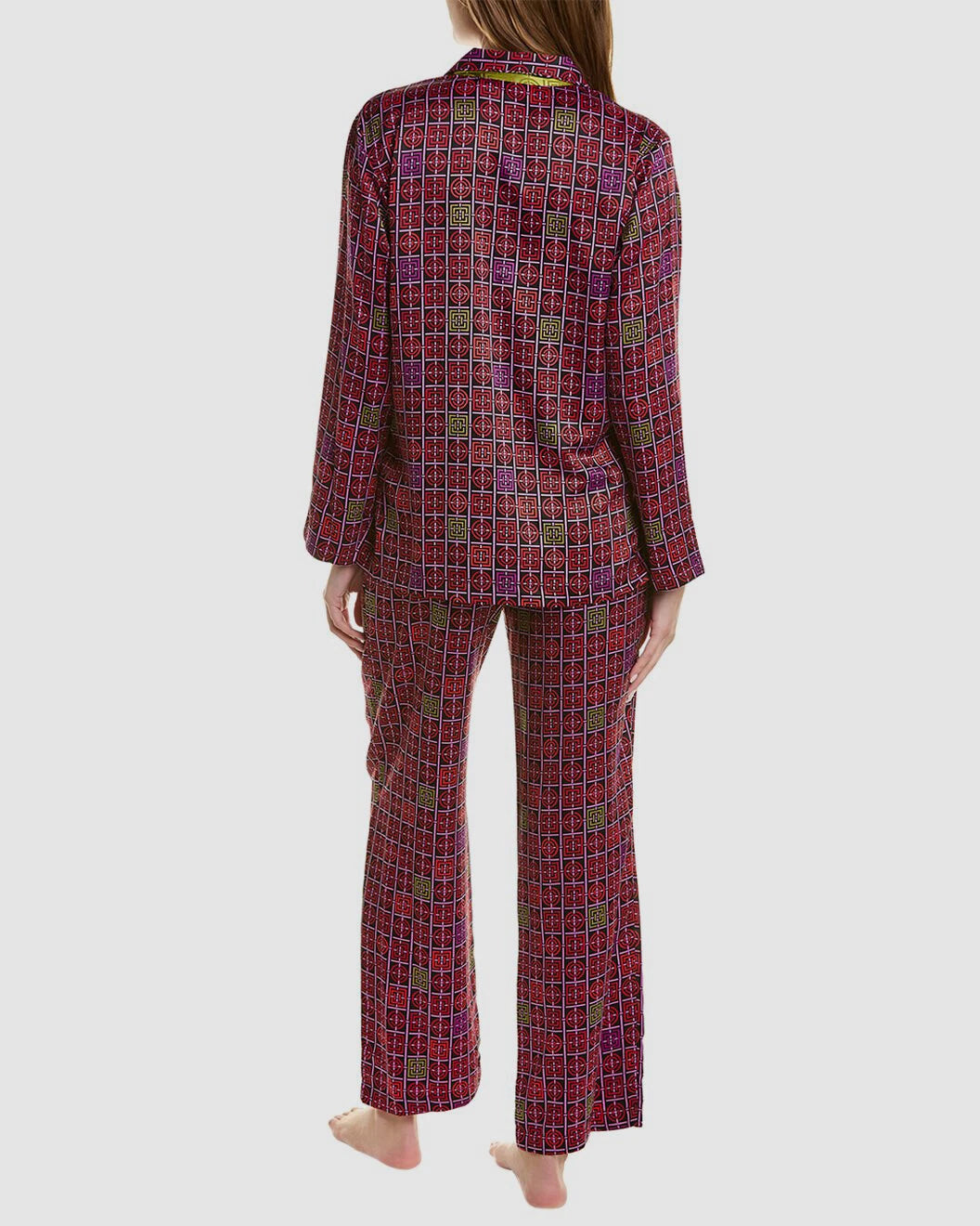 $195 Natori Women's Black Red Sleepwear 2-Piece Infinity Pajama Set Size XL