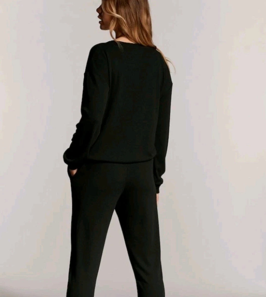 Ted Baker Size 10 Womens Black Waffle Pyjamas Joggers Loungewear Set BNWT