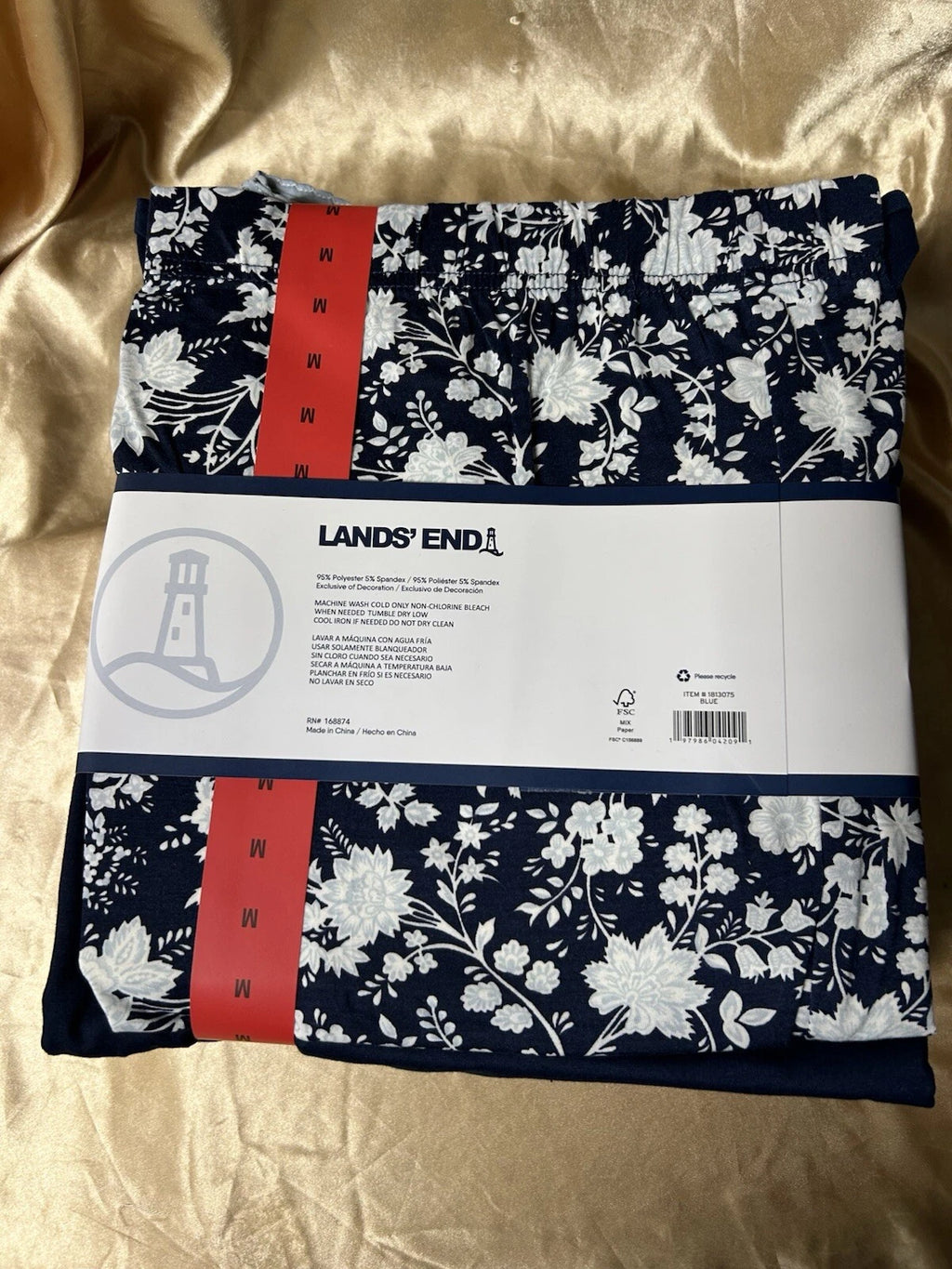 2 piece LANDS END Soft Stretch womens Sleepwear Pajama Set Size MEDIUM 8-10