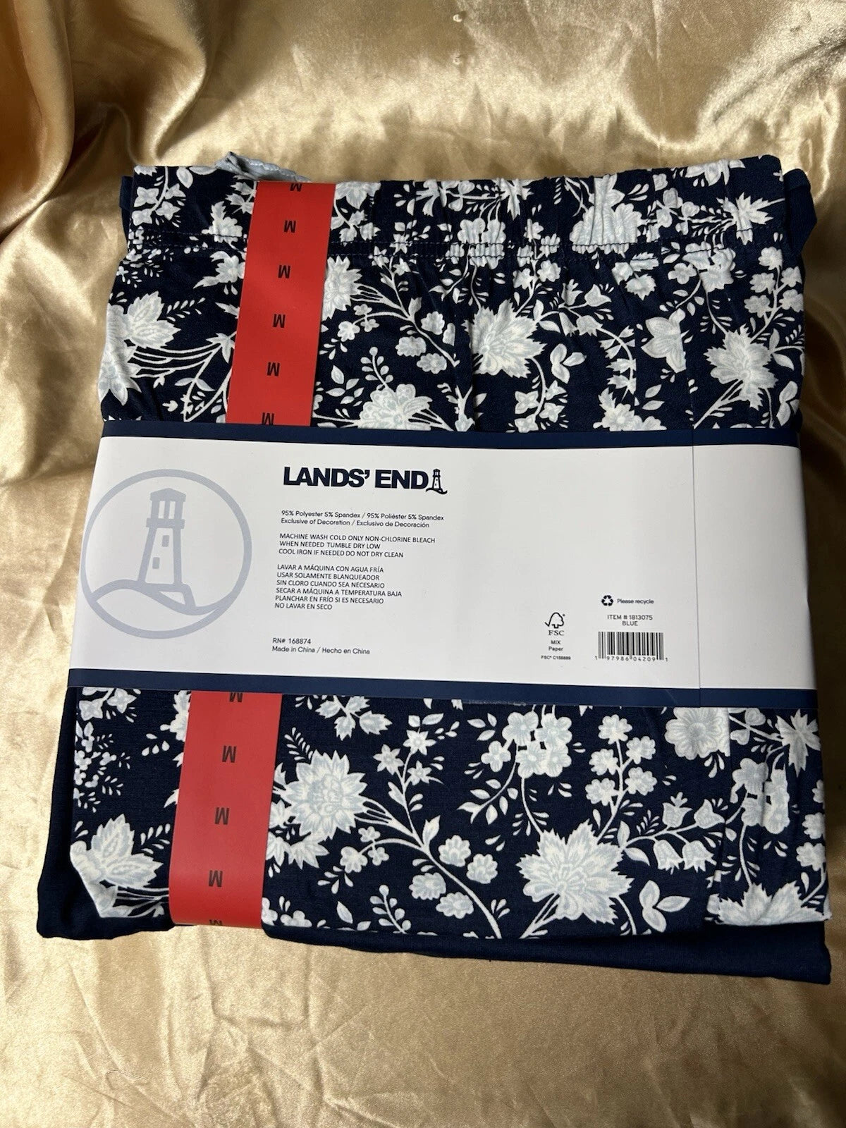 2 piece LANDS END Soft Stretch womens Sleepwear Pajama Set Size MEDIUM 8-10