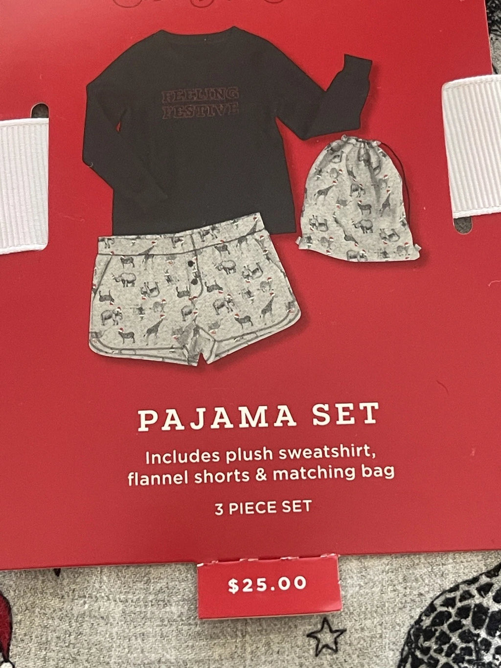 Wondershop Women's Pajama set w bag "Feeling Festive" Safari animals Christmas M