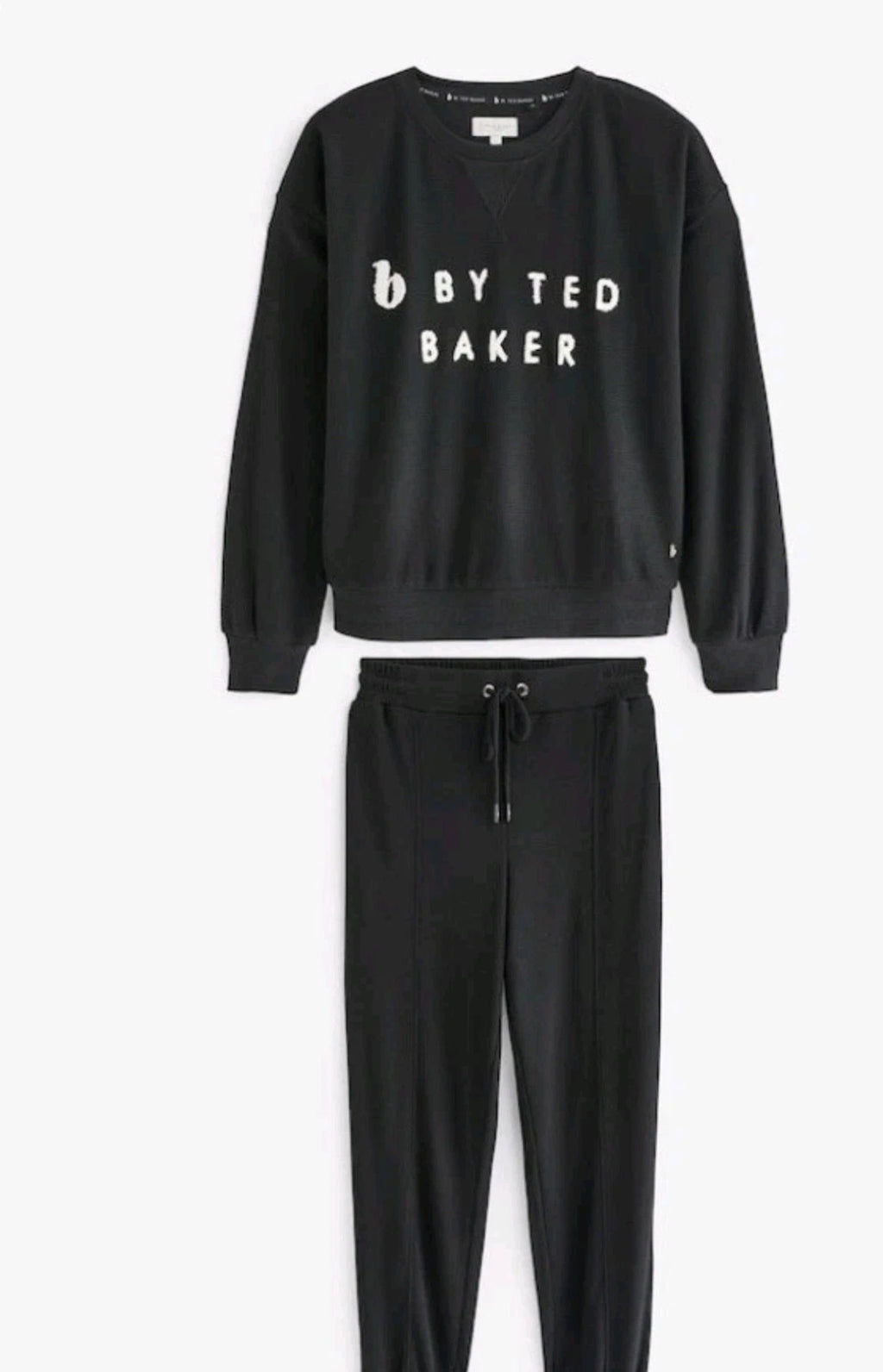 Ted Baker Size 10 Womens Black Waffle Pyjamas Joggers Loungewear Set BNWT