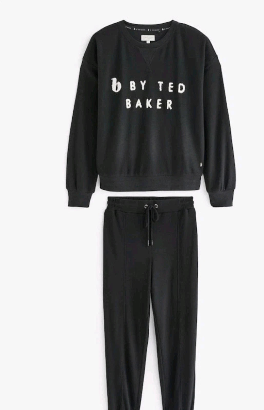 Ted Baker Size 10 Womens Black Waffle Pyjamas Joggers Loungewear Set BNWT