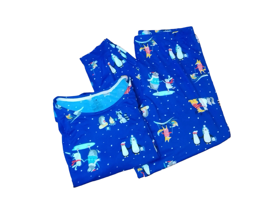 Secret Treasures 2 Piece Womens Pajama Winter Animals Scene L (12/14) New