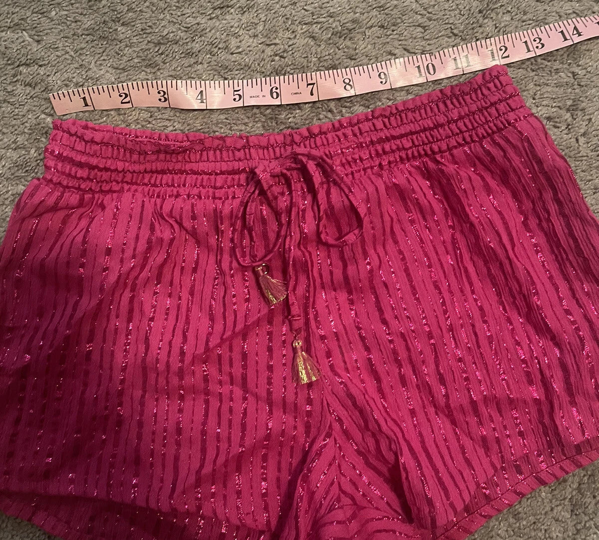 Victoria’s Secret Sleep Pajama Lounge Shorts Pink Shimmery Sz XS