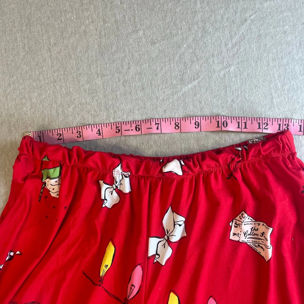 Kate Spade Red Holiday Christmas Novelty Print Pajamas Set Size Medium M