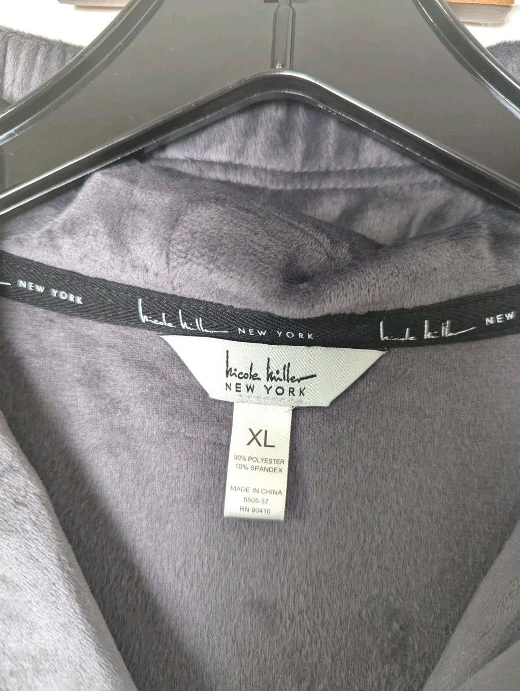 Nicole Miller 2 PC Pajama Set  XL Top Bottom Velvety Soft Sparkle Gray Stretch
