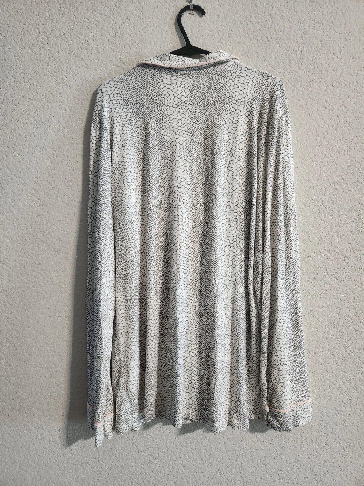 Eberjey Gisele Long-sleeve Printed Pajama set white/grey size medium