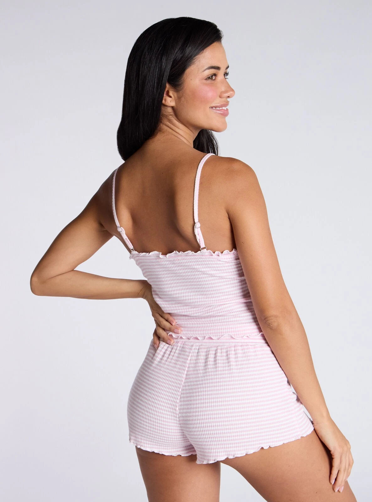 Boux Avenue Short Pyjama Set Women's Stripe Ribbed Breathable Ladies Nightwear