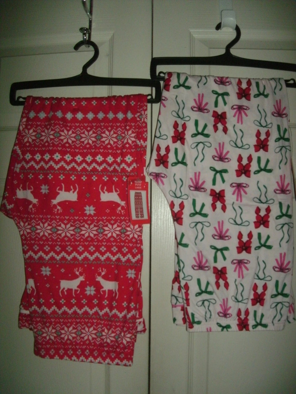 NEW Womens Christmas Pajama Lounge PJ Pants Set of 2 Sz Jr L (12-4) microfiber
