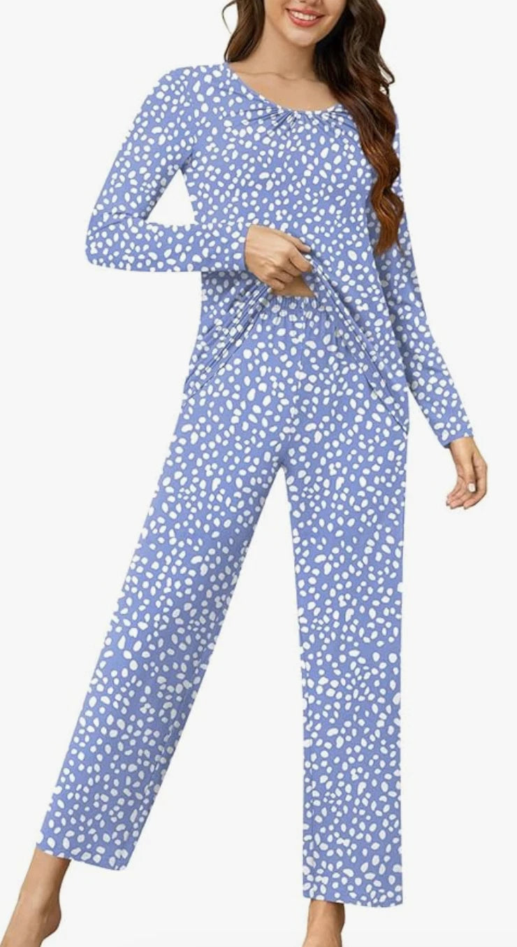 PRETTY Women's Pajamas, Long Sleeve Top, Pants with Pockets, 2X, Excellent! NWOT