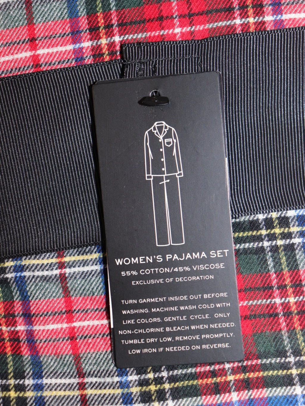 RALPH LAUREN Size M Women's Pajama Ivory Plaid BRUSHED TWILL Pant Set NEW