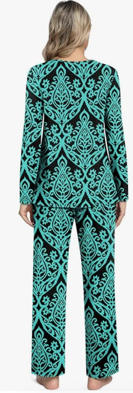 PRETTY Women's Pajamas, Long Sleeve Top, Pants with Pockets, 2X, Excellent! NWOT