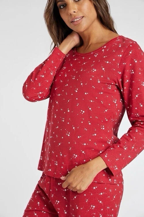 Bon Marche Red All Over Star Print  Pyjama Set Long Sleeve 20/22 BNWT Rrp £16