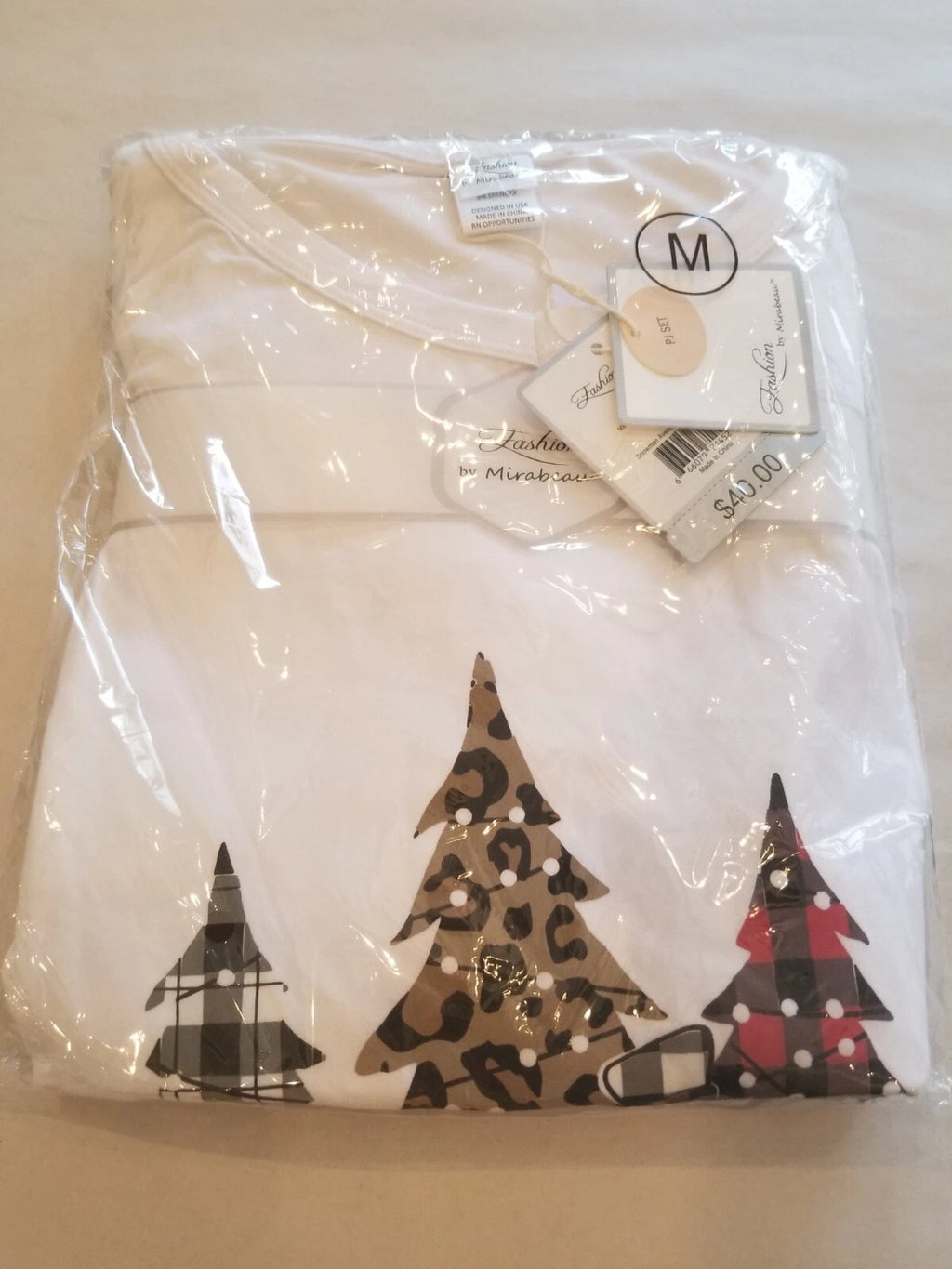 Fashion by Mirabeau Snowman Avenue Long Sleeve PJ Set Size Medium NWT