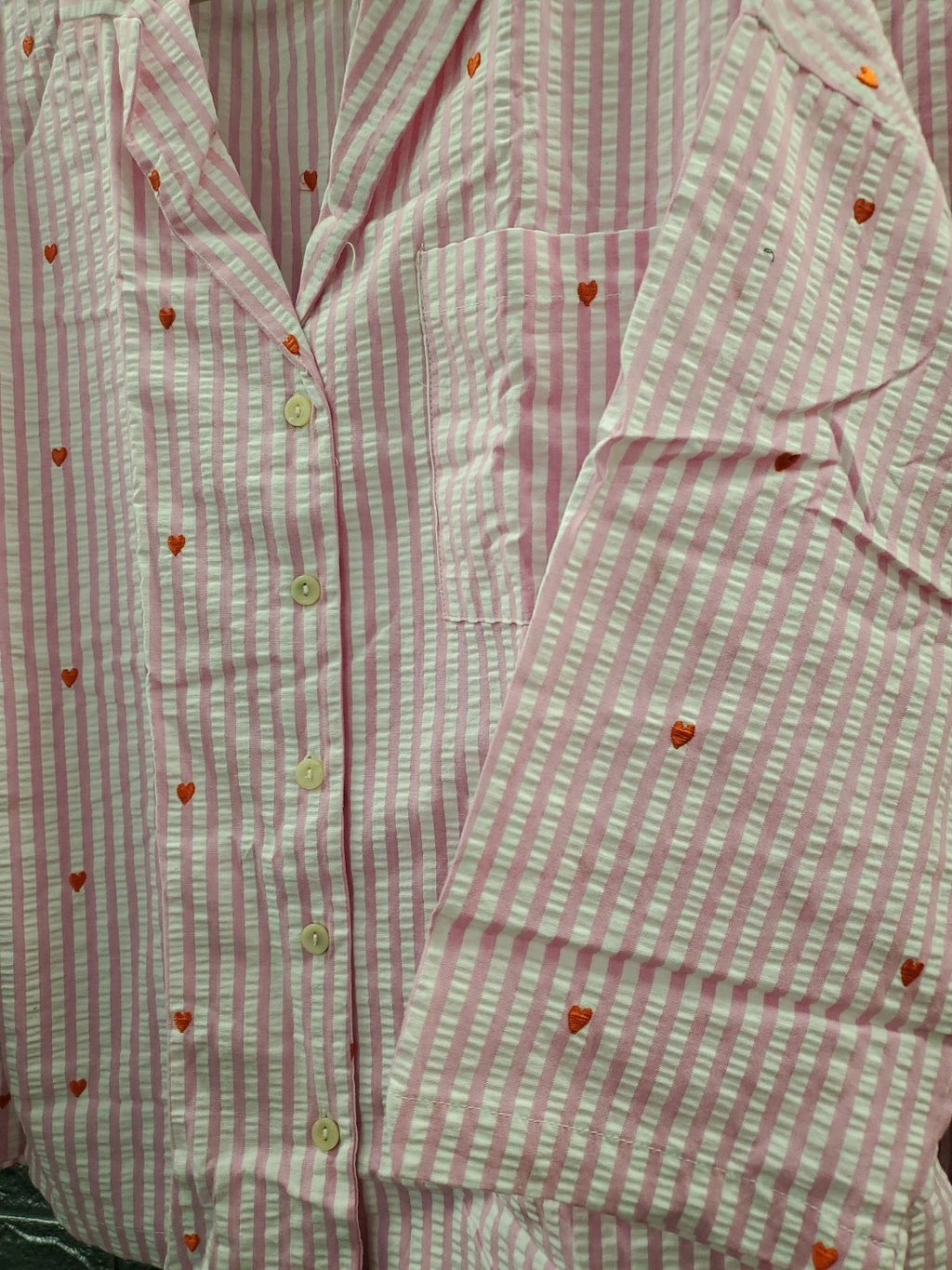 NEW STARFIT Long Pajama Set - White Pink Size Medium