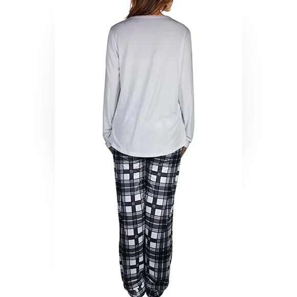 Fashion by Mirabeau Snowman Avenue Long Sleeve PJ Set Size Medium NWT
