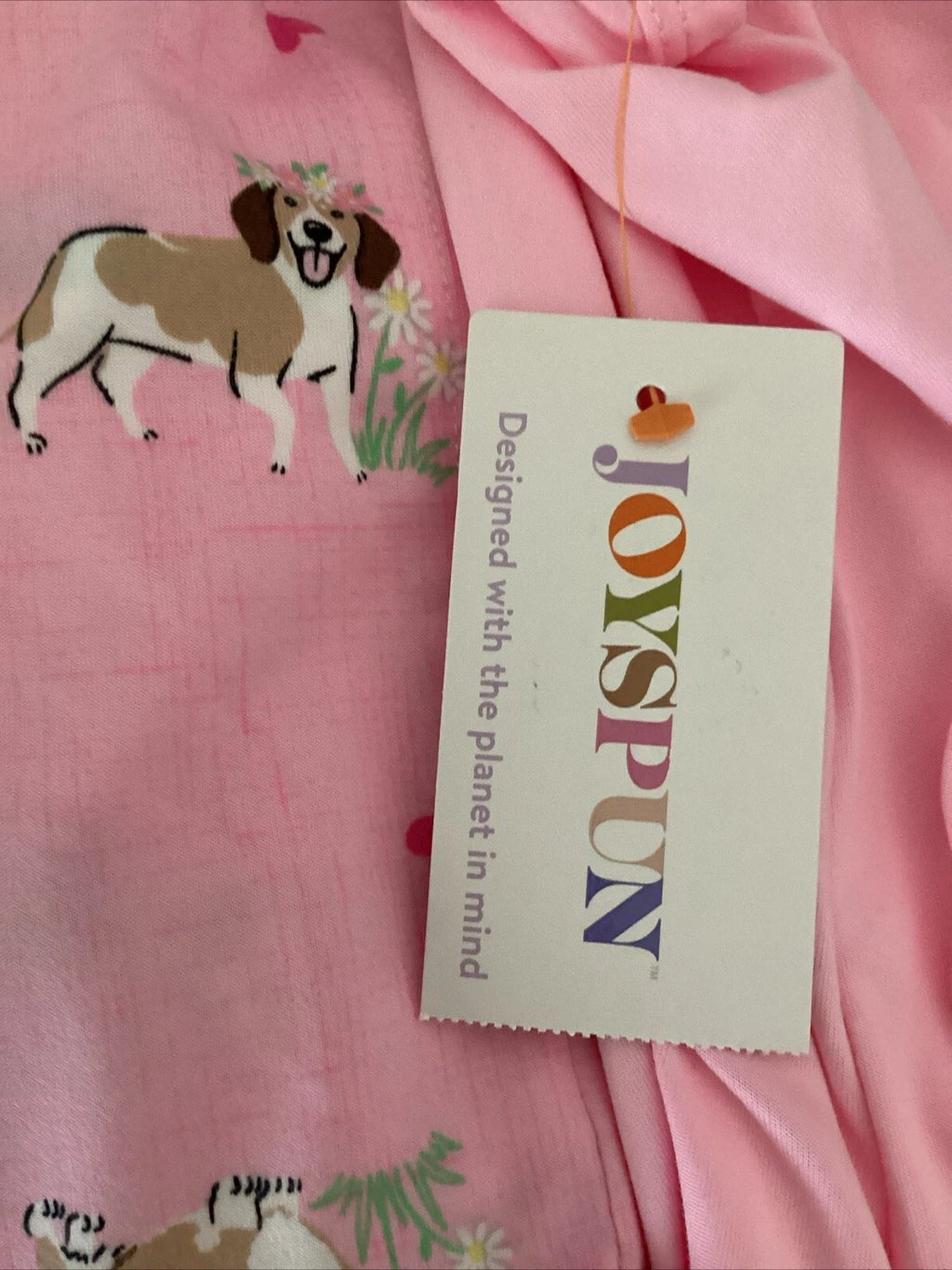 JOYSPUN  SLEEPWEAR SHORTY SET Pink Dogs Tank & Shorts Sz L*